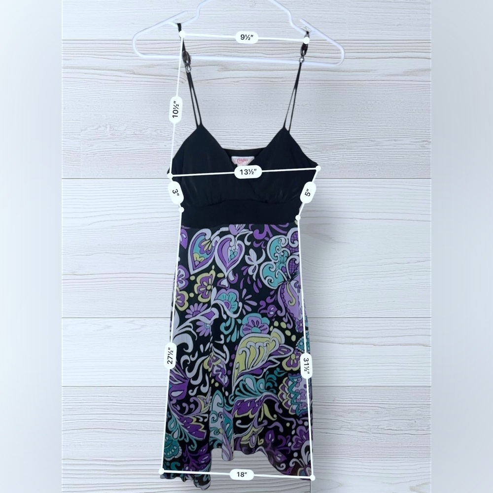 CANDIES Y2K Women’s Colorful Paisley Sheer Flowy Festival Dress - Picture 5 of 7